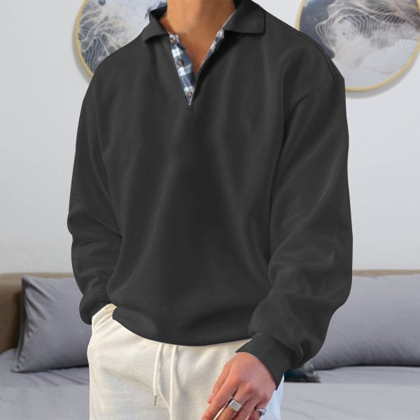 Bruno - Men's Long Sleeve V-Neck Hoodie
