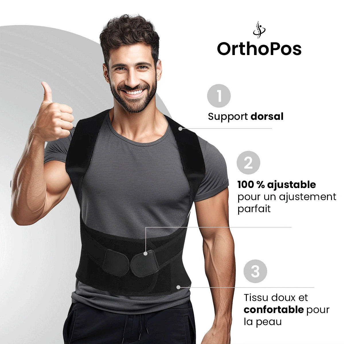 Corrector de postura OrthoPos® (Compre 1 y reciba 1 gratis)