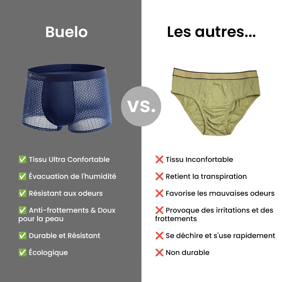 Pack de calzoncillos tipo bóxer de fibra de bambú Buelo™ (compre 5 y reciba 5 gratis)