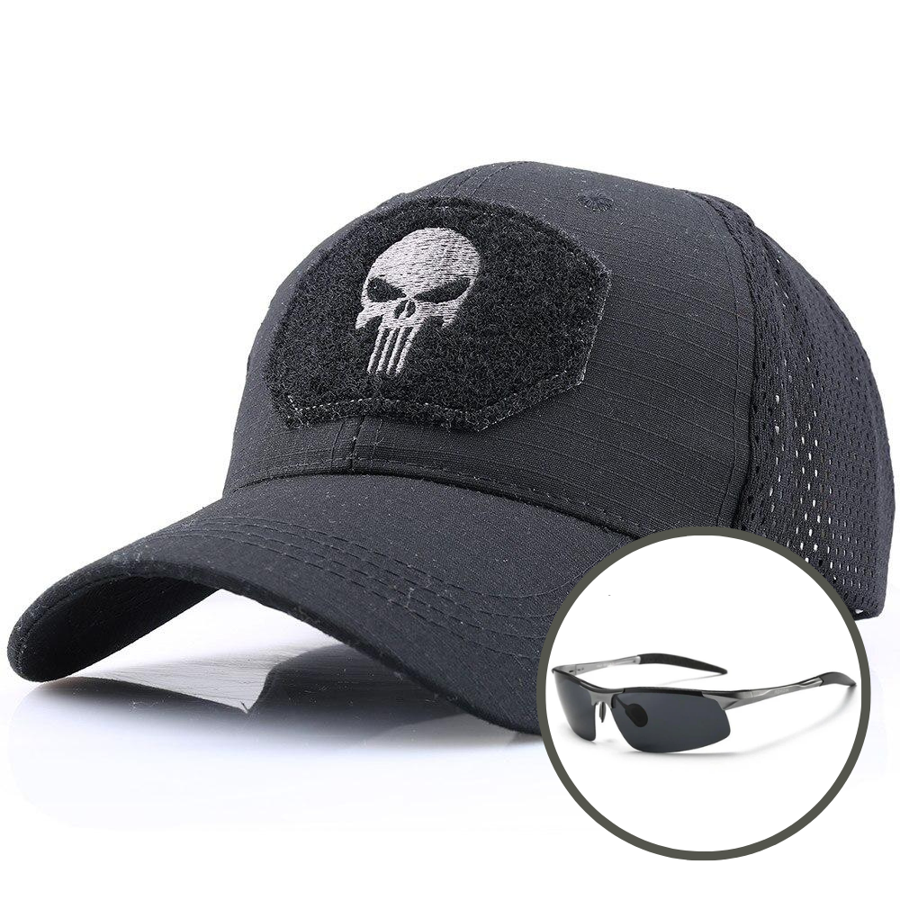 Skull Military Tactical Cap + Tactical Goggles