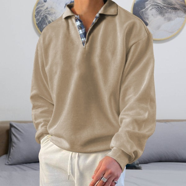 Bruno - Men's Long Sleeve V-Neck Hoodie