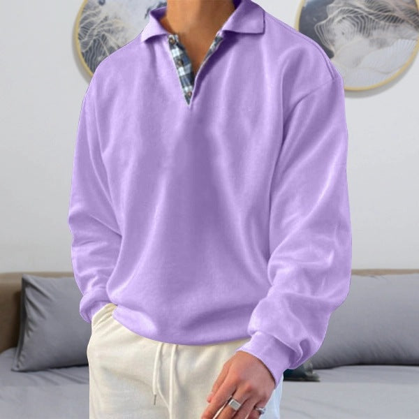 Bruno - Men's Long Sleeve V-Neck Hoodie
