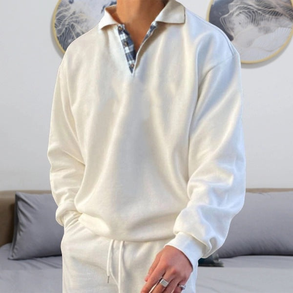 Bruno - Men's Long Sleeve V-Neck Hoodie
