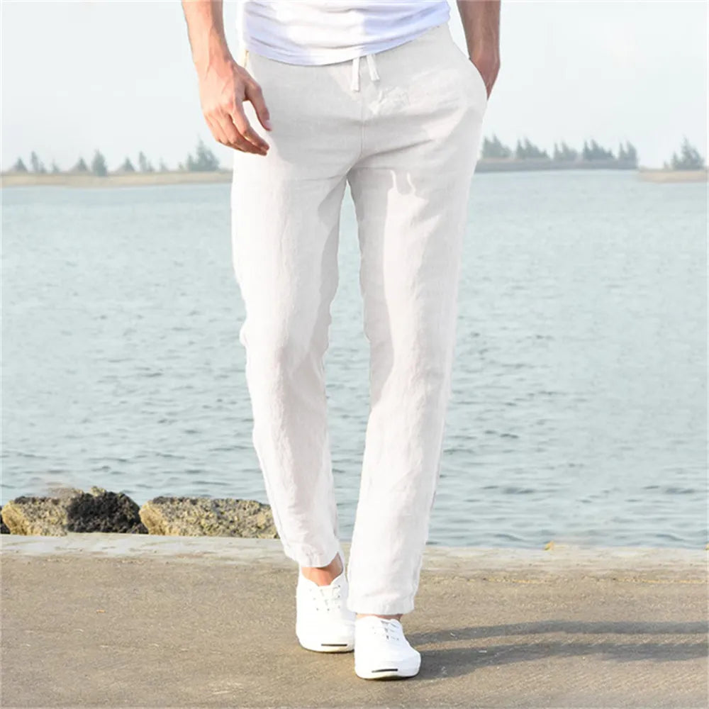 Poli - Men's Airy Linen Pants for Summer