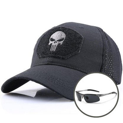 Casquette Tactique Militaire Skull + Lunettes Tactiques