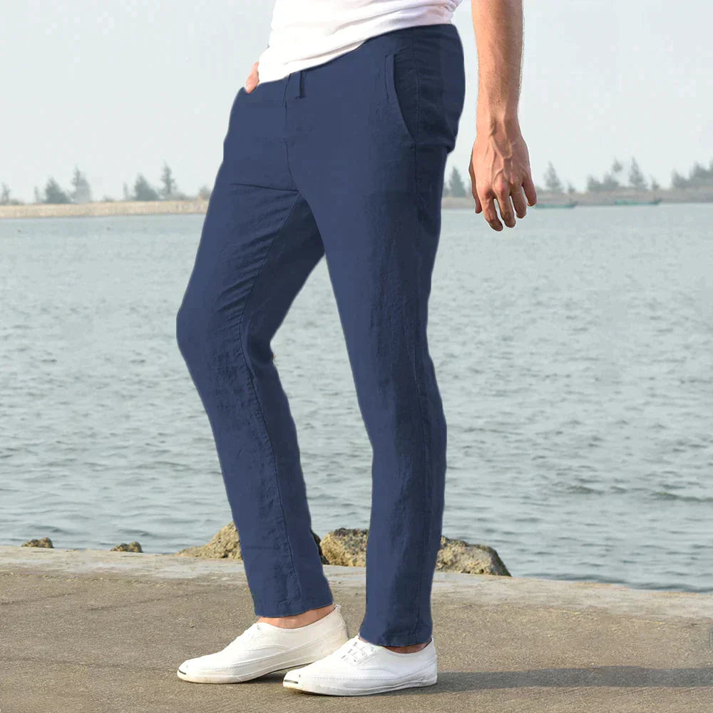 Poli - Men's Airy Linen Pants for Summer