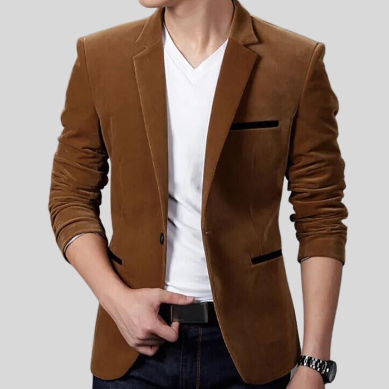 Men's Brown Velour Jacket