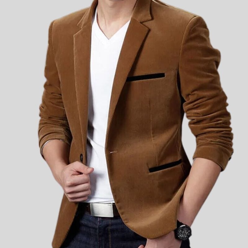 Men's Brown Velour Jacket